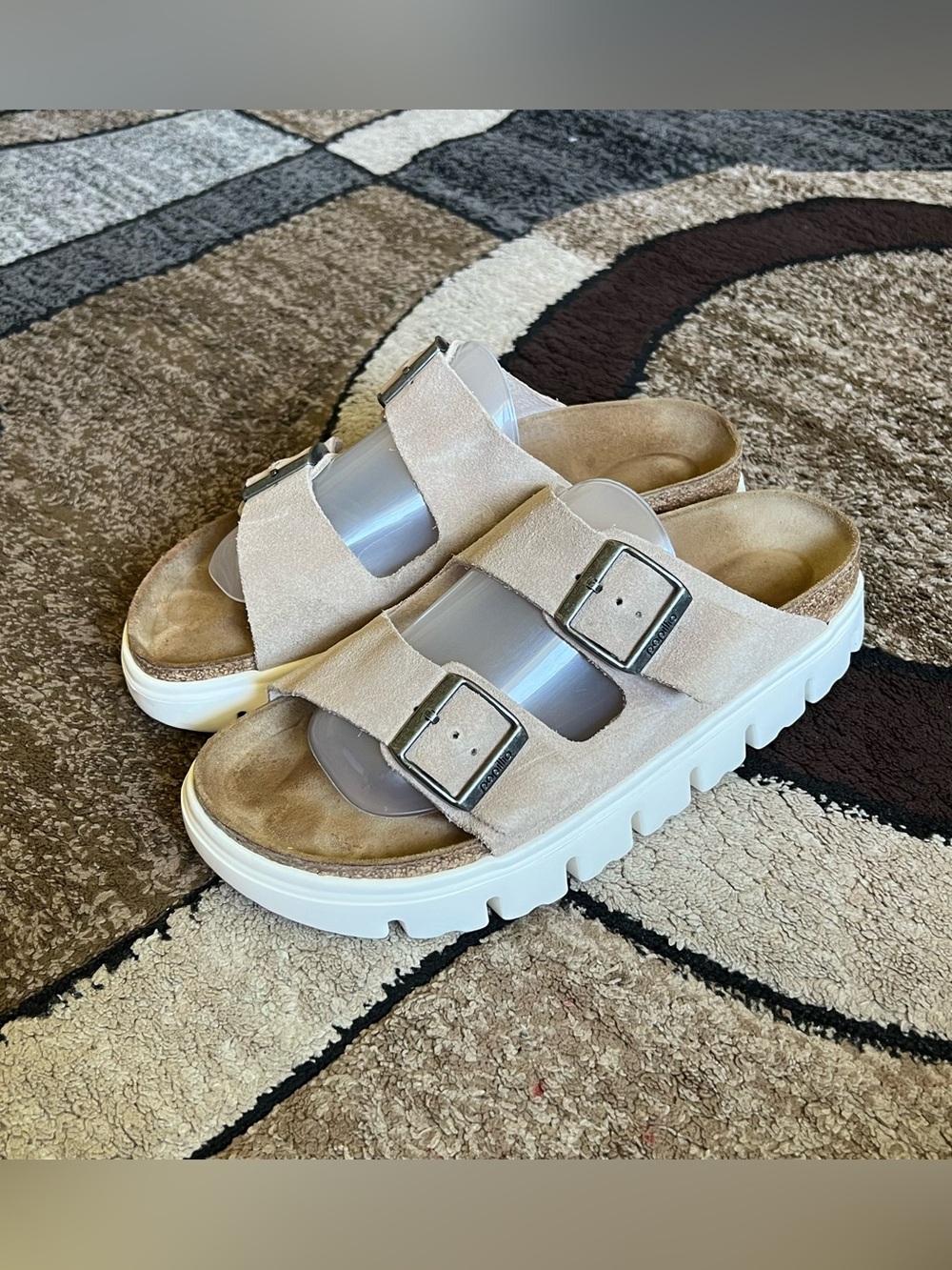 Birkenstock Papillio Arizona Chunky Suede Platform Size 9